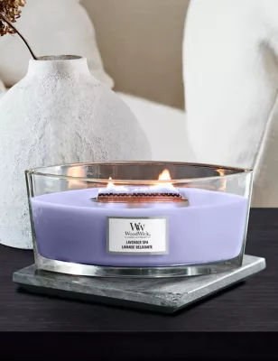 Lavender Spa Ellipse Scented Candle With Crackle Wick