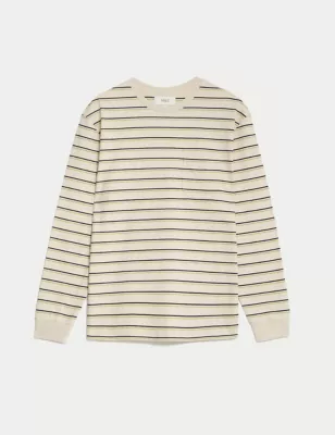 Pure Cotton Striped Long Sleeve T-Shirt