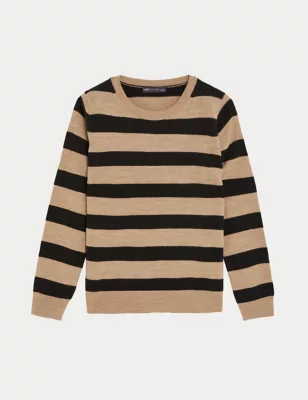 Supersoft Striped Crew Neck Jumper