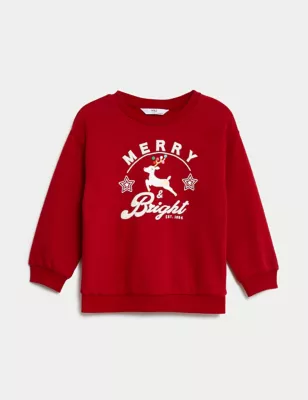 Cotton Rich Christmas Sweatshirt (2-8 Yrs)