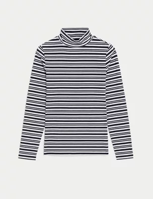 Cotton Rich Striped Slim Fit Top