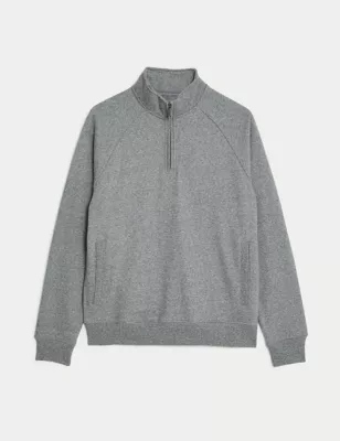 Pure Cotton Half Zip Sweatshirt