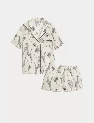 Dream Satin&trade; Giraffe Print Shortie Set