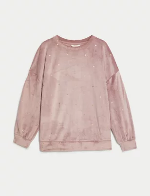 Flexifit&trade; Velour Foil Spot Lounge Sweatshirt