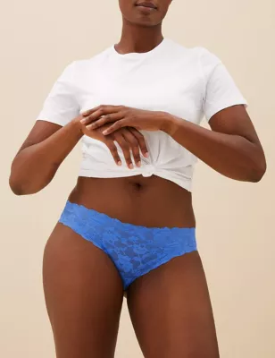 3pk Free Cut Lace Brazilian Knickers
