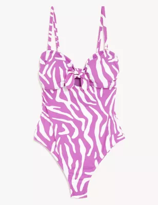 Printed Padded Tie Detail Swimsuit
