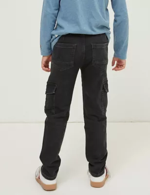 Pure Cotton Cargo Jeans (3-13 Yrs)