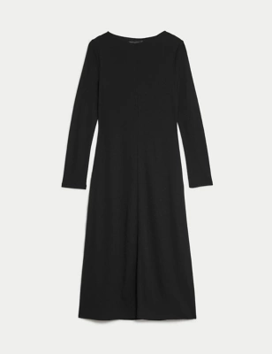 Mesh Jersey Midi Column Dress