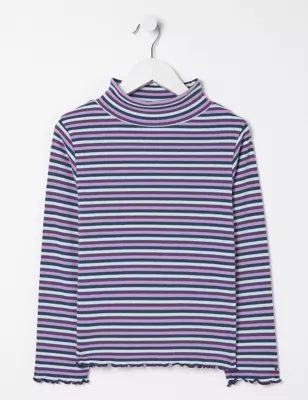 Cotton Blend Striped Ribbed Top (3-13 Yrs)