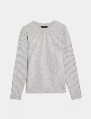 Ribbed Crew Neck Jumper