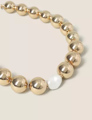 Pearl Gold Ball Necklace