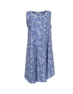 Cotton Modal Wheat Print Short Nightdress