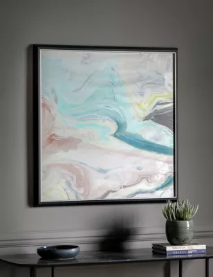 Crystal Fluid Abstract Square Framed Art