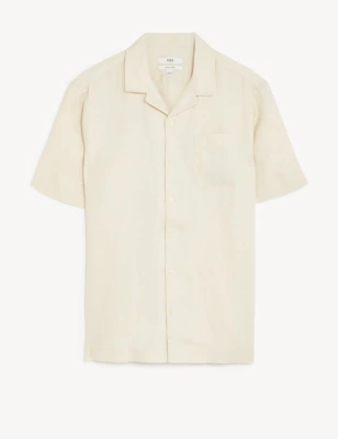 Pure Linen Cuban Collar Shirt