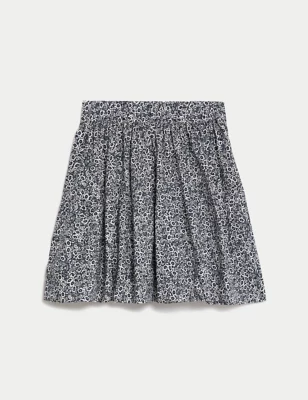 Pure Cotton Floral Mini Tiered Skirt