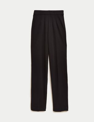 Jersey Straight Leg Trousers With Stretch