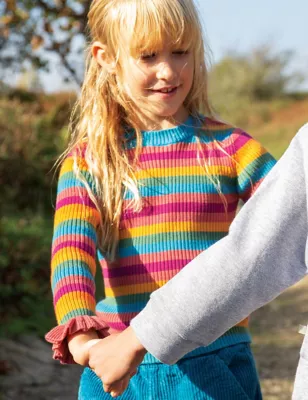 Organic Cotton Ribbed Striped Jumper (2-10 Yrs)