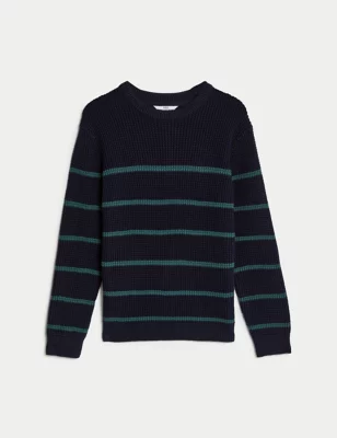 Pure Cotton Striped Knitted Jumper (6-16 Yrs)