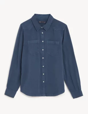 Lyocell Tea Dyed Collared Shirt