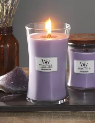 Lavender Spa Hourglass Candle With Crackle Wick