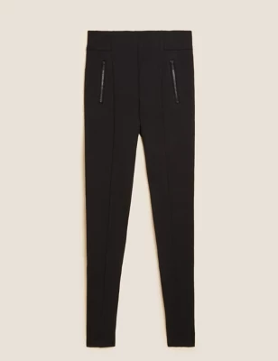 Zip Detail High Waisted Leggings