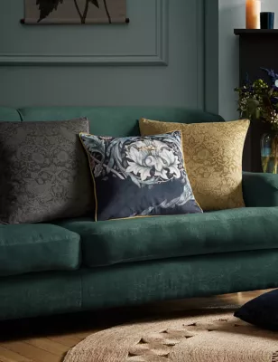 Velvet Strawberry Thief Cushion