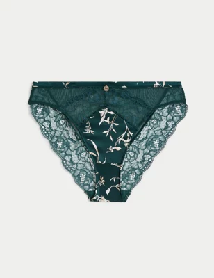 Cassia Silk & Lace High Leg Knickers