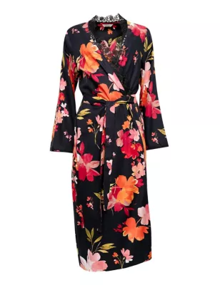 Cotton Modal Floral Long Dressing Gown