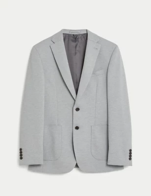 Textured Jersey Jacket With Stretch