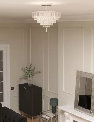 Glass Crystal Flush Ceiling Light