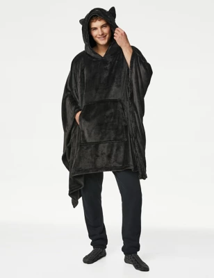 Fleece Cat Hooded Blanket