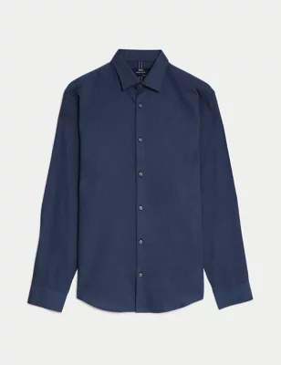 Cotton Blend Brushed Flannel Shirt