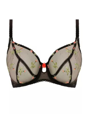 Rose Blossom Lace Wired Plunge Bra