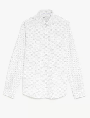 Slim Fit Cotton Rich Sun Ray Print Shirt