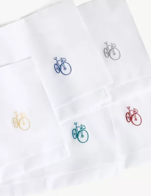 5pk Antibacterial Pure Cotton Handkerchiefs