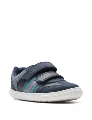 Kids' Leather Colour Block Riptape Trainers (3 Small - 6 &trade; Small)