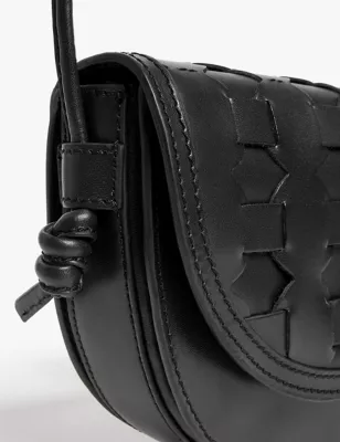 Leather Woven Saddle Bag