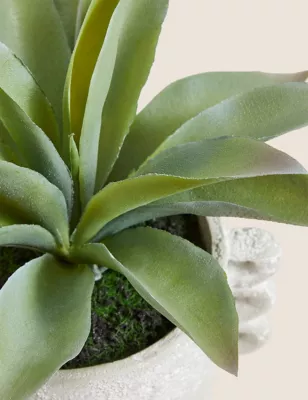 Artificial Aloe Vera Plant In Concrete Pot