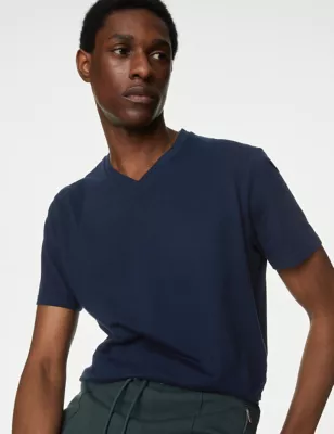 3pk Pure Cotton V-Neck T-Shirts