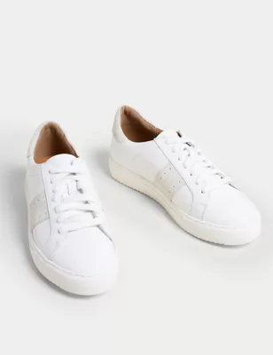 Leather Lace Up Trainers
