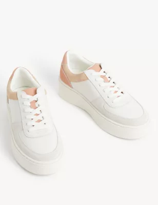 Suede Lace Up Chunky Trainers