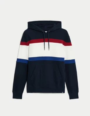 Pure Cotton Colour Block Hoodie
