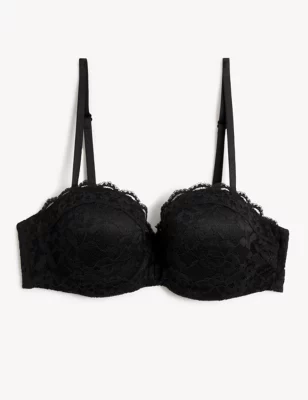 Lace Wired Strapless Bandeau Bra A-E