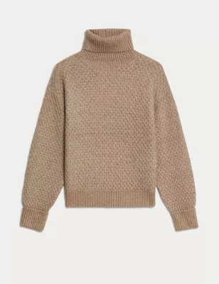 Textured Roll Neck Jumper