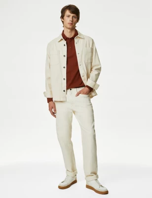 2pk Pure Cotton Long Sleeve Polo Shirts