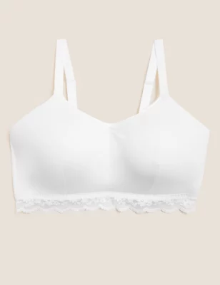 Lace Trim Non Wired Crop Top A-E