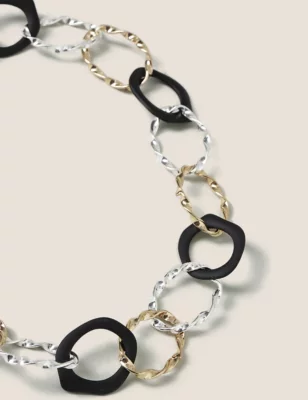 Black Circle Chain Necklace