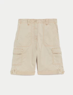 Lyocell Rich Cargo Tea Dyed Shorts