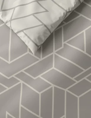 Cotton Blend Geometric Bedding Set