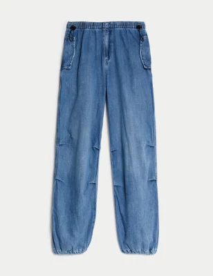 Denim Parachute Trousers (6-16 Yrs)